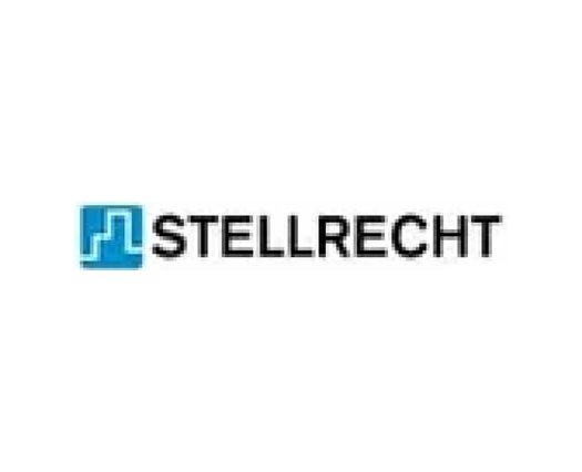 Stellrecht logo with blue icon.